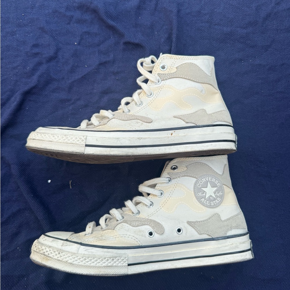 Converse All Star High-Tops in Cream and Gray, 9.5